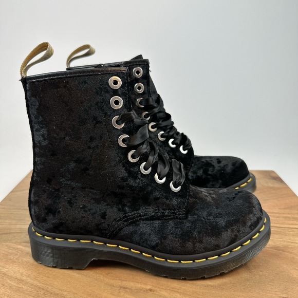 New Womens Dr. Martens Jadon Black Velvet Leopard...